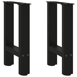 vidaXL Couchtischbeine Schwarz 2 Stk. 38x(42-43) cm Stahl Image