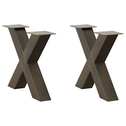 vidaXL Couchtischbeine X-Form 2 Stk. Naturstahl 50x(42-43) cm Stahl Image
