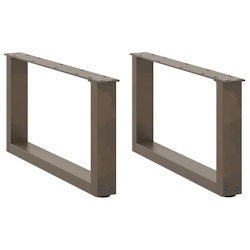 vidaXL Couchtischbeine U-Form 2 Stk. Naturstahl 70x(30-31) cm Stahl Image