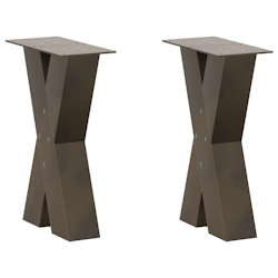 vidaXL Couchtischbeine X-Form 2 Stk. Naturstahl 28x(42-43) cm Stahl Image