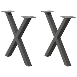 vidaXL Couchtischbeine X-Form 2 Stk. Anthrazit 60x(42-43) cm Stahl Image