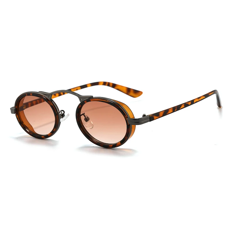 Wandern Retro Kleine Oval Anti Licht Gläser Frauen Klassische Hohe Qualität Shades Mode Metall Rahmen INS Brillen Unisex Image