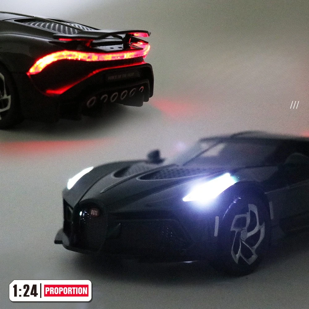 1:24 Bugatti La Voiture Noire Legierung Super Auto Diecast Modell Höhe Simulation Trendy Modell Ornamente Zurückziehen kinder Spielzeug