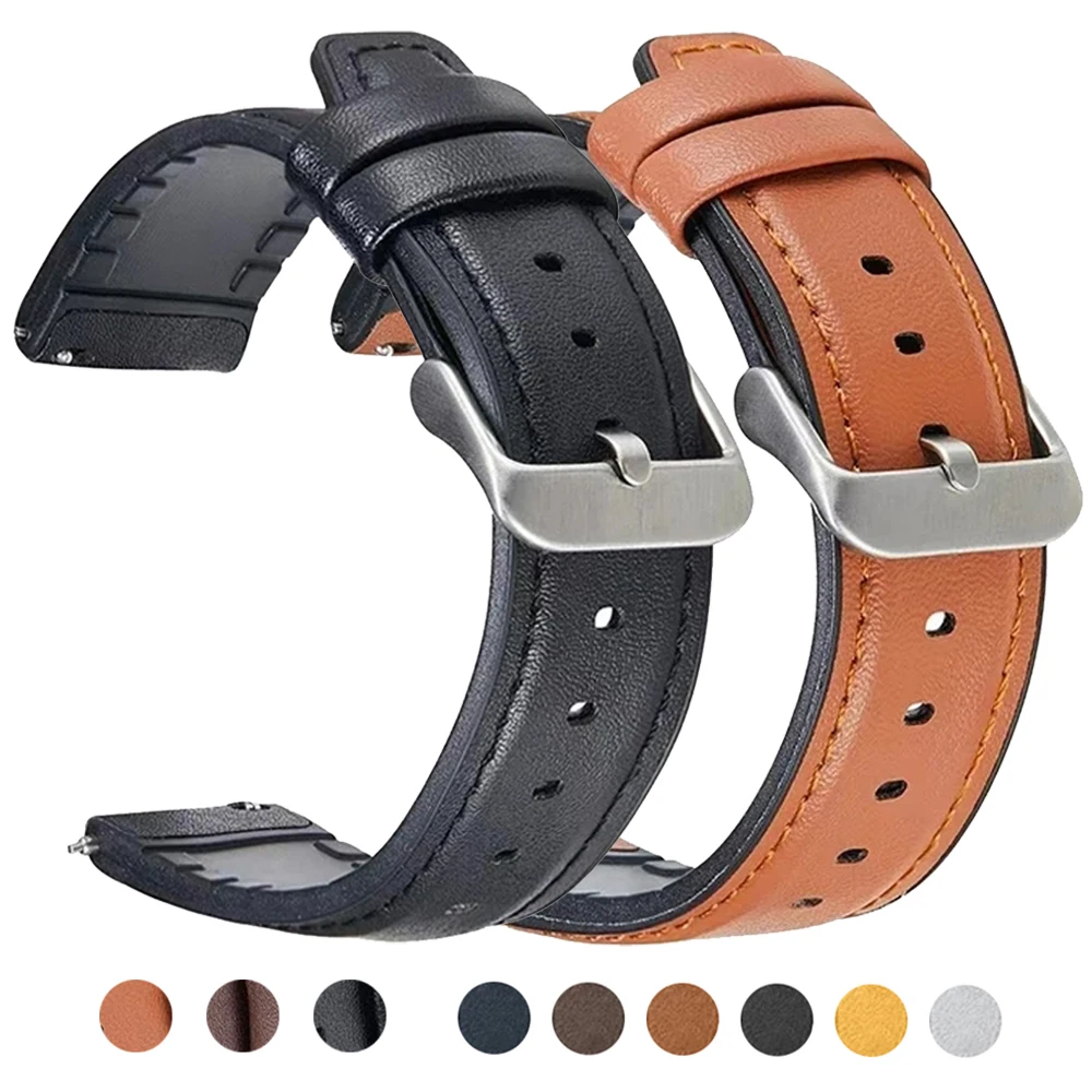 Armband für Garmin Venu 4 3 2 45 mm Forerunner 570 47 mm 265 Leder-Silikonarmband für Samsung Huawei GT 6 6Pro 22 mm Uhrenarmband Image