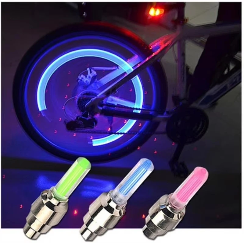 Fahrrad Lichter Motion Sensor LED Lichter Mit Batterien Für Straße Mountainbike Reifen Reifen Ventil Kappe Fahrrad Zubehör Image