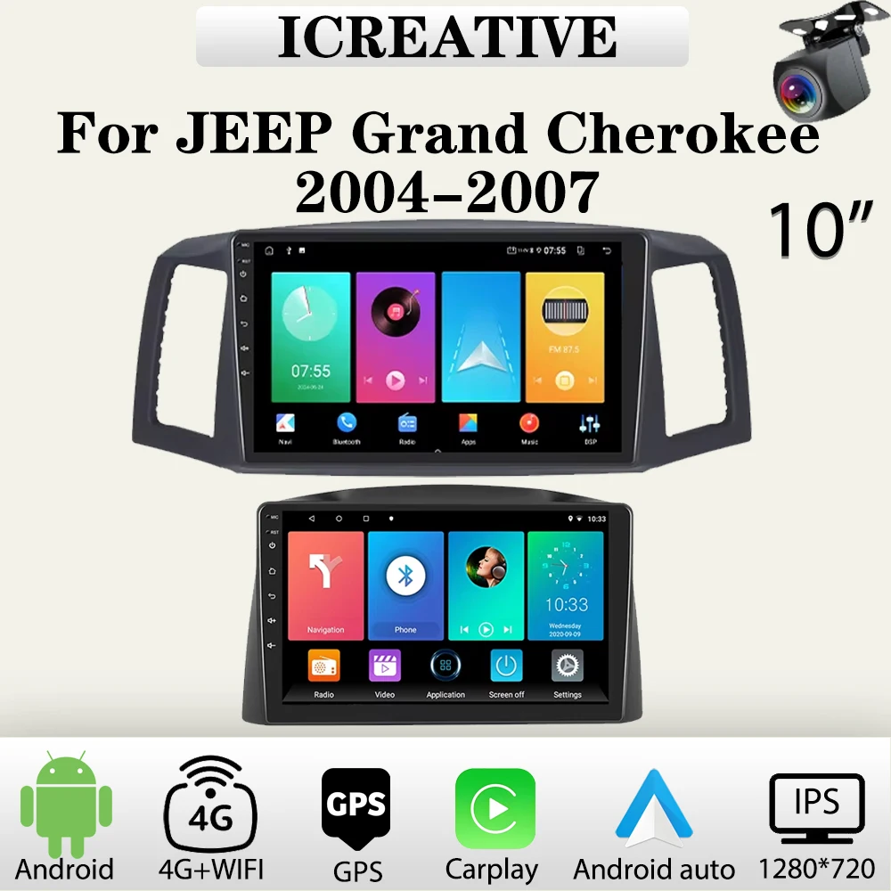 Auto Radio Android für JEEP Grand Cherokee 2004-2007 Multimedia Carplay Drahtlose Player 2Din Auto Stereo Autoradio Navigation GPS Image