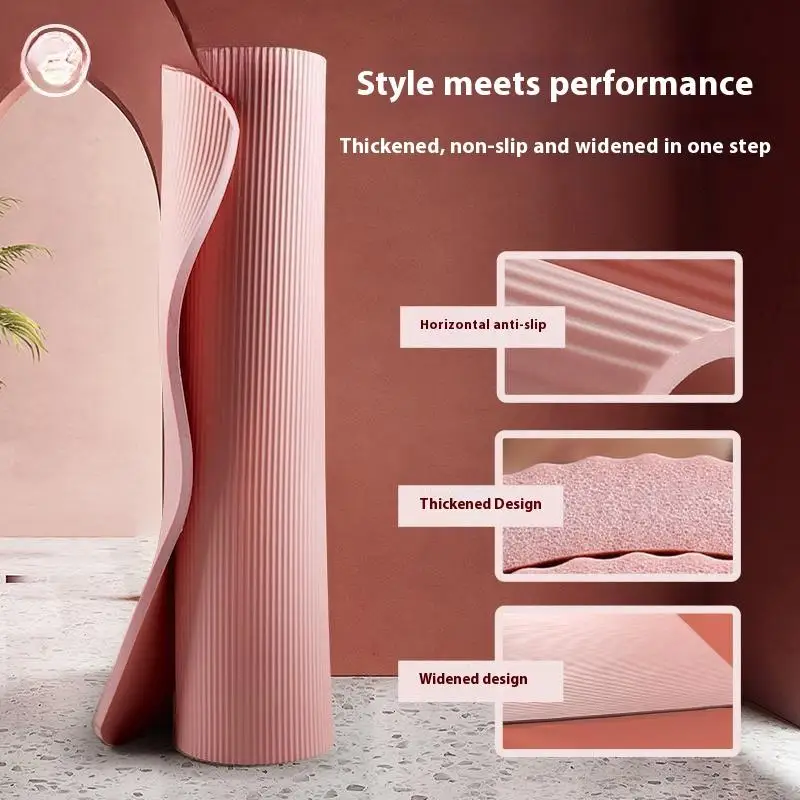 10 mm dicke, hochdichte, rutschfeste Yogamatte für Pilates, Gymnastik, Heim-Fitnessstudio, Fitness, Sport Image