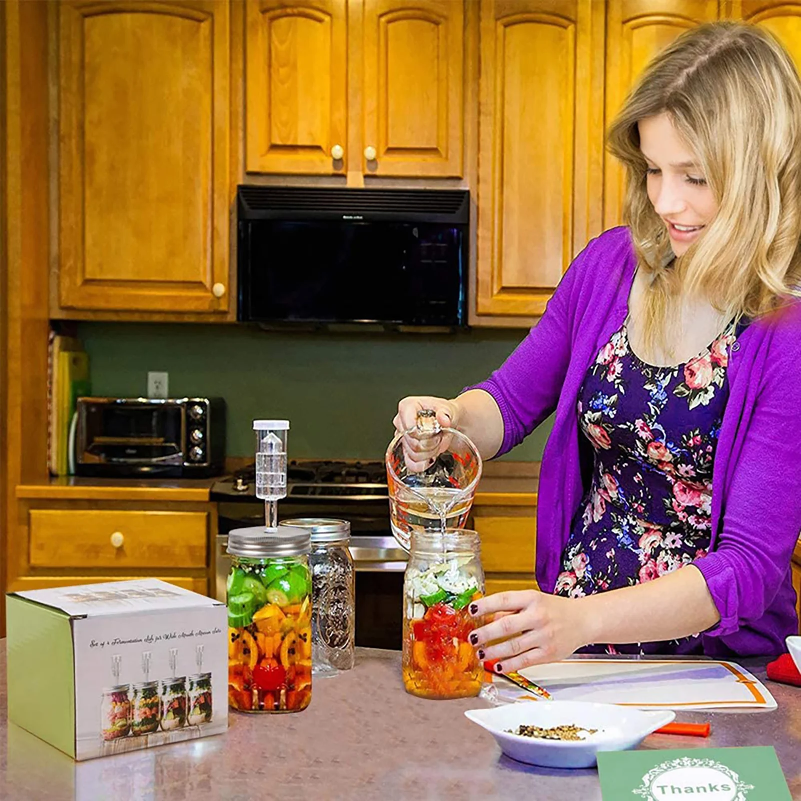 Glas Fermentation Deckel Abdeckung Set stark versiegeln Haushalts brüh zubehör für zu Hause Weithals Gläser brauen Image