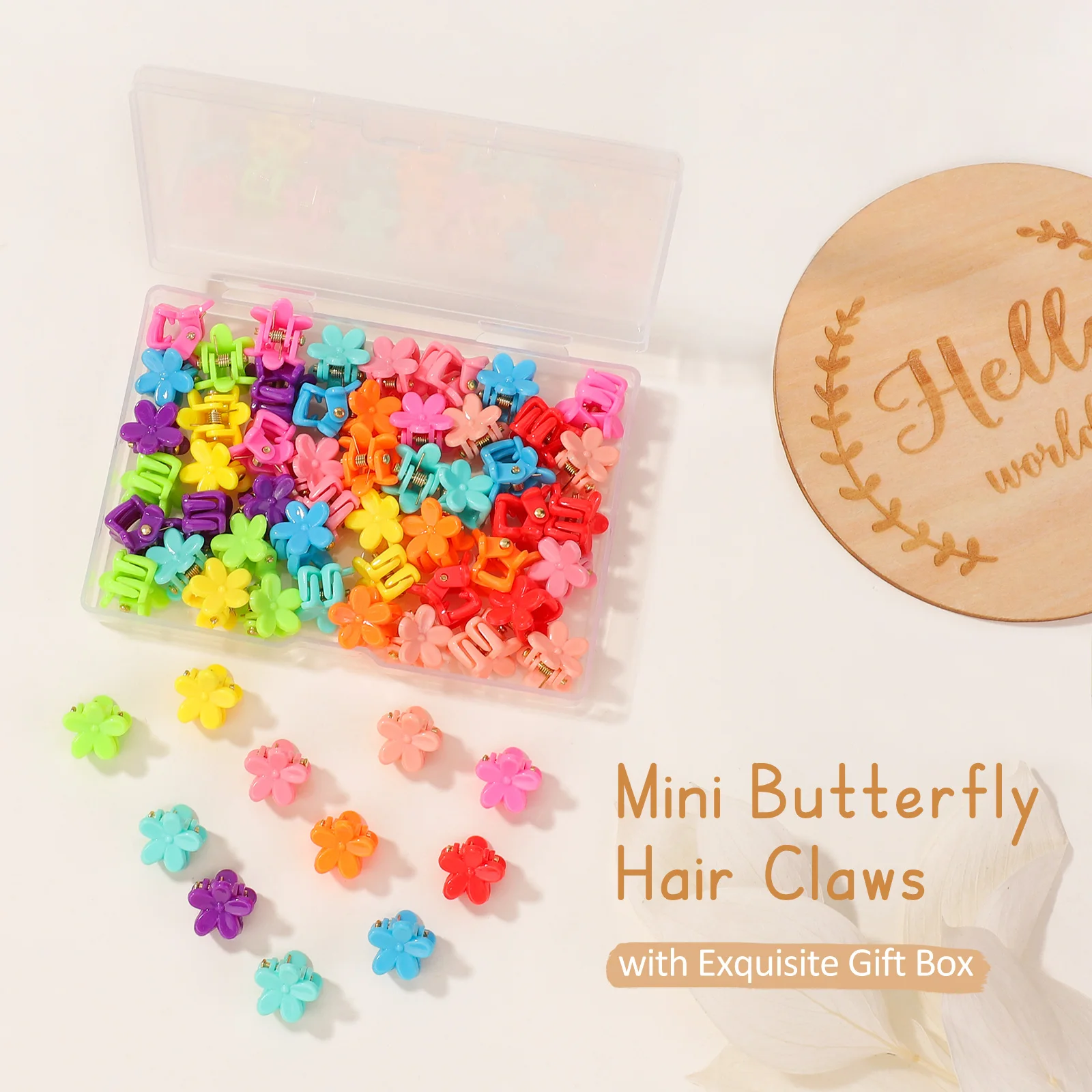 50Pcs Mädchen Neugeborenen Nette Mini Cartoons Haar Clips Klaue Blume Kleine Haar Krallen Kinder Süße Haarnadeln Baby Haar Zubehör Image