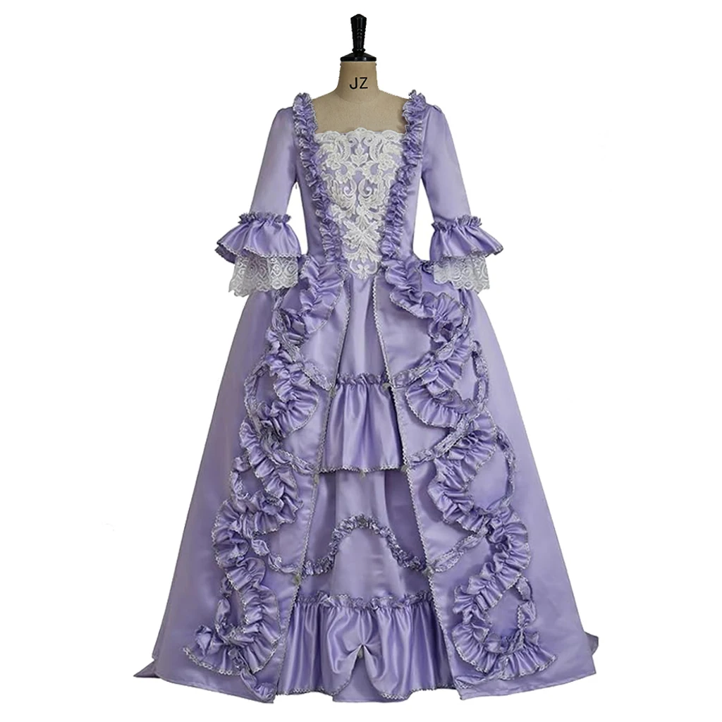 1770er Jahre Rokoko Marie Antoinette Lila Ballkleid Kleid Damen Royal Court Belle Marie Antoinette Robe La Francaise Sack Back Kleid