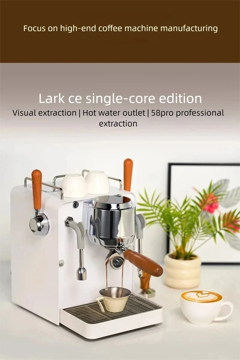 CAFOVO E127 58 mm Espressomaschine mit PID, halbautomatische Kaffeemaschine, Manometer und Dampfstab für Zuhause, Barista, 220 V