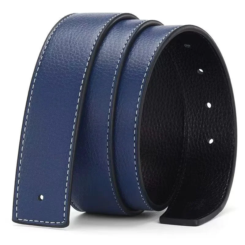 NEUE Luxus Marke Gürtel Männer Hohe Qualität Pin Schnalle Männlich Strap Fashion Echtes Leder Bund Ohne Schnalle 3,8 cm ceinture Image