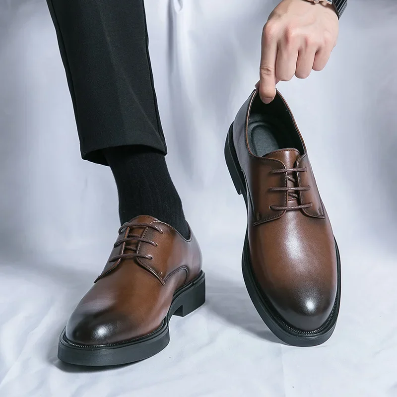 Klassische Italien Spitzschuh Lederschuhe Männer Luxus Oxfords Business Formal 2025, Herrenschuhe Boos Kleid Männer Schwarze Hochzeitsschuhe