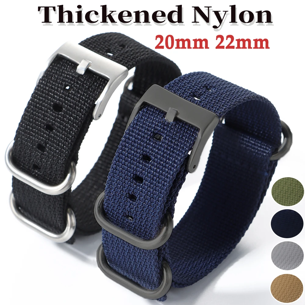 Verdicktes Nylon-Armband für Seiko, geripptes Uhrenarmband, 20 mm, 22 mm, Herren- und Damen-Sport-Armee-Militärarmband für Tudor-Band-Zubehör Image