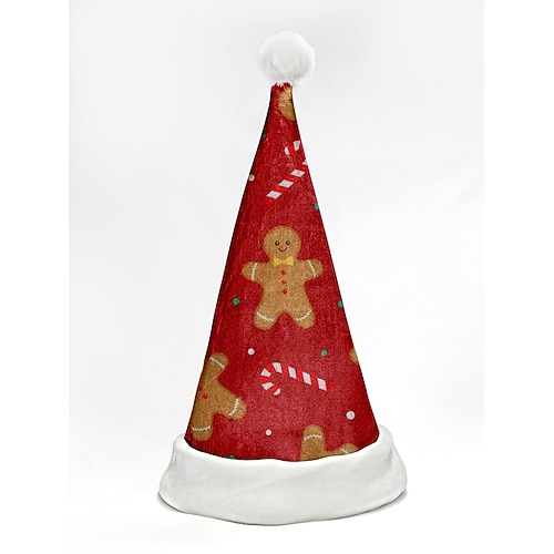 cappello da Babbo Natale rosso da donna con rifiniture in pelliccia sintetica bianca e motivo a fiocco di neve, morbido cappello di peluche per le feste invernali, le riunioni di famiglia e le celebrazioni natalizie