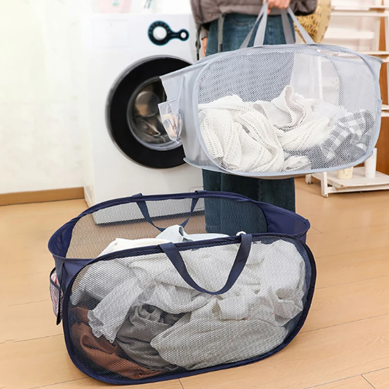 Multi-Room Foldable Laundry Hamper with Handles; Extra-Large Versatile Mesh Storage Bag; Ideal for Dirty Clothes.