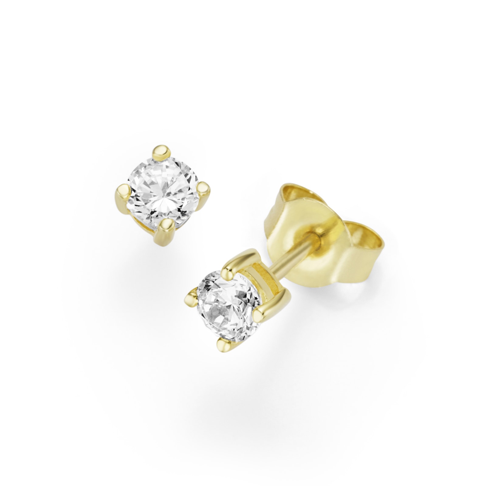 Paar Ohrstecker LUIGI MERANO "mit Lab Grown Diamanten, Brillantschliff, Labordiamant, Gold 375", gold, Ohrringe, Damen, Gelbgold 375 Image