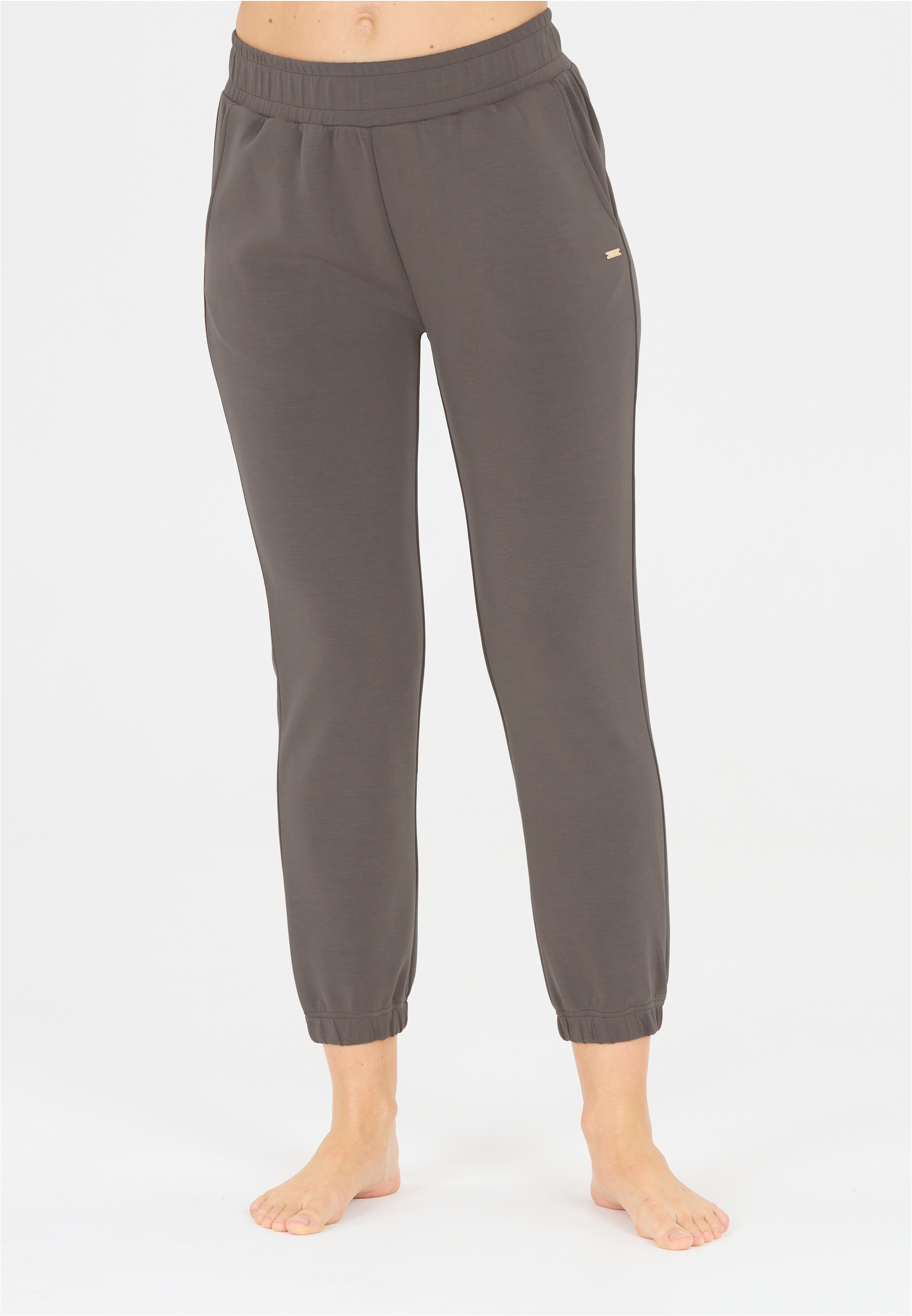 Sweathose ATHLECIA "Jillnana V2", Damen, Gr. 34, EURO-Größen, schwarz (dunkelgrau, schwarz), 51% Polyester, 44% Modal, 5% Elasthan, unifarben, lang, Hosen Sweathose, aus angenehm weichem Material