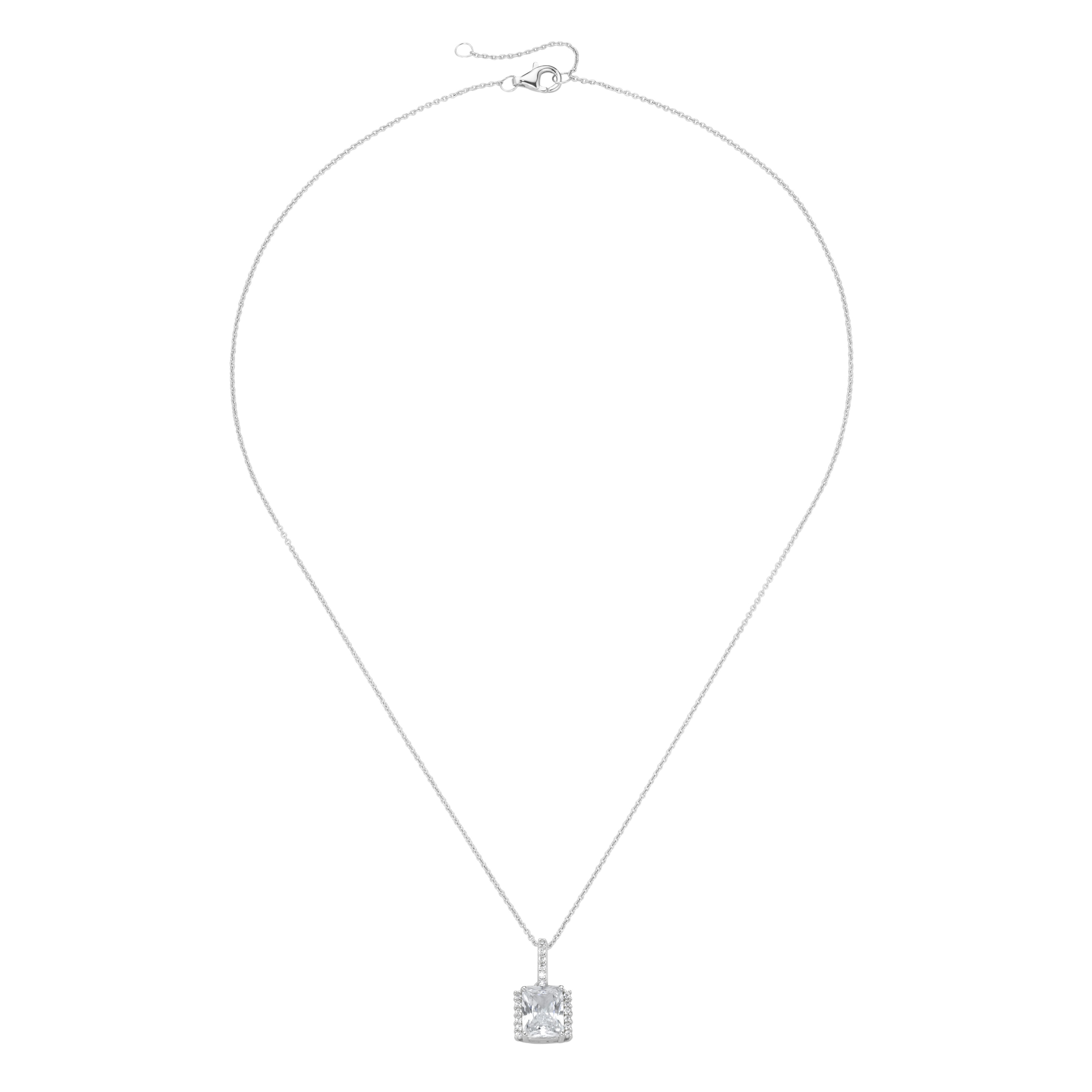 Kette mit Anhänger SMART JEWEL "Anhänger m. Zirkonia, Silber 925/-", weiß, Halsketten, Damen, 45cm, Silber 925 (Sterlingsilber)