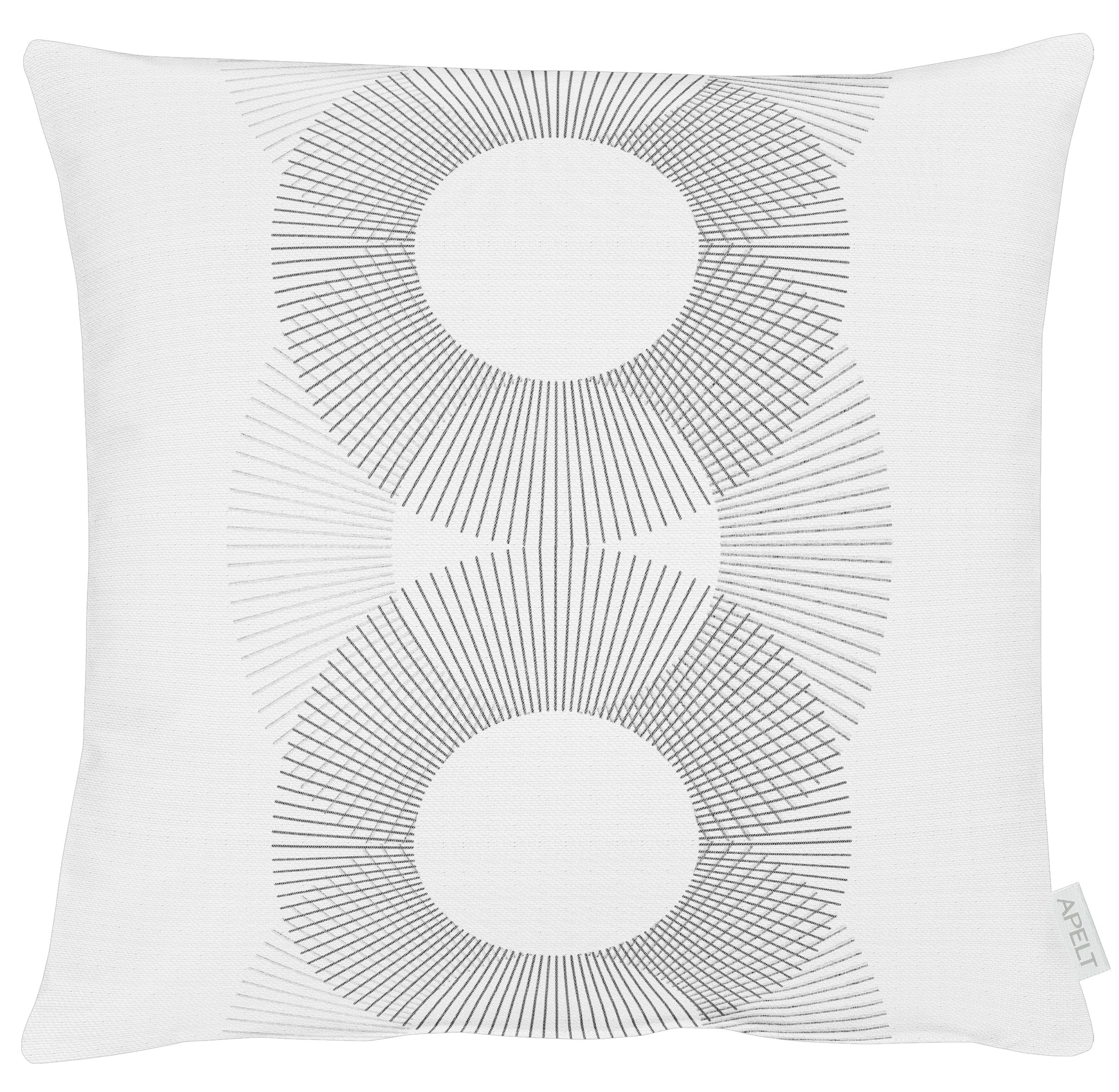 Kissenhülle APELT "5232", weiß (weiß, grau), B:49cm L:49cm, Polyester, Obermaterial: 75% Polyester, 25% Viskose, Kissenbezüge Image