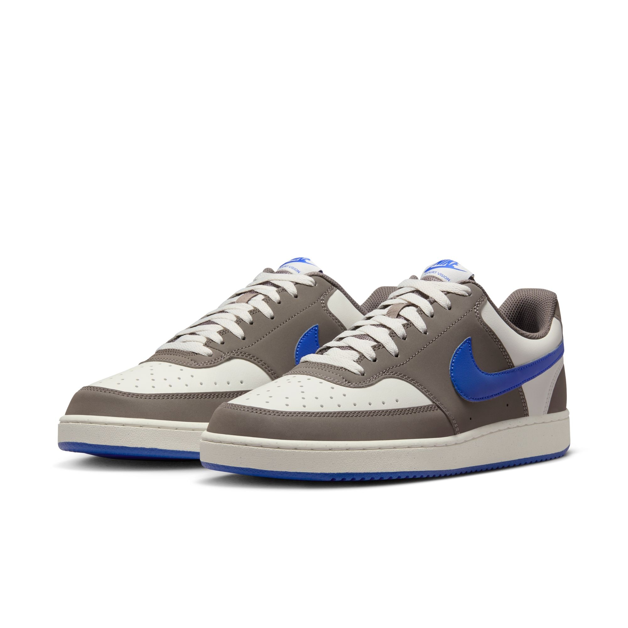 Sneaker NIKE SPORTSWEAR "NIKE COURT VISION LO P NB", Herren, Gr. 46, sail, hyper royal, cave stone, Synthetik, Schuhe Sneaker, inspiriert vom Design des Nike Air Force