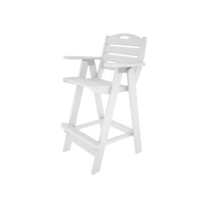 Brookstone Nautical Outdoor Polywood Bar Chair, White