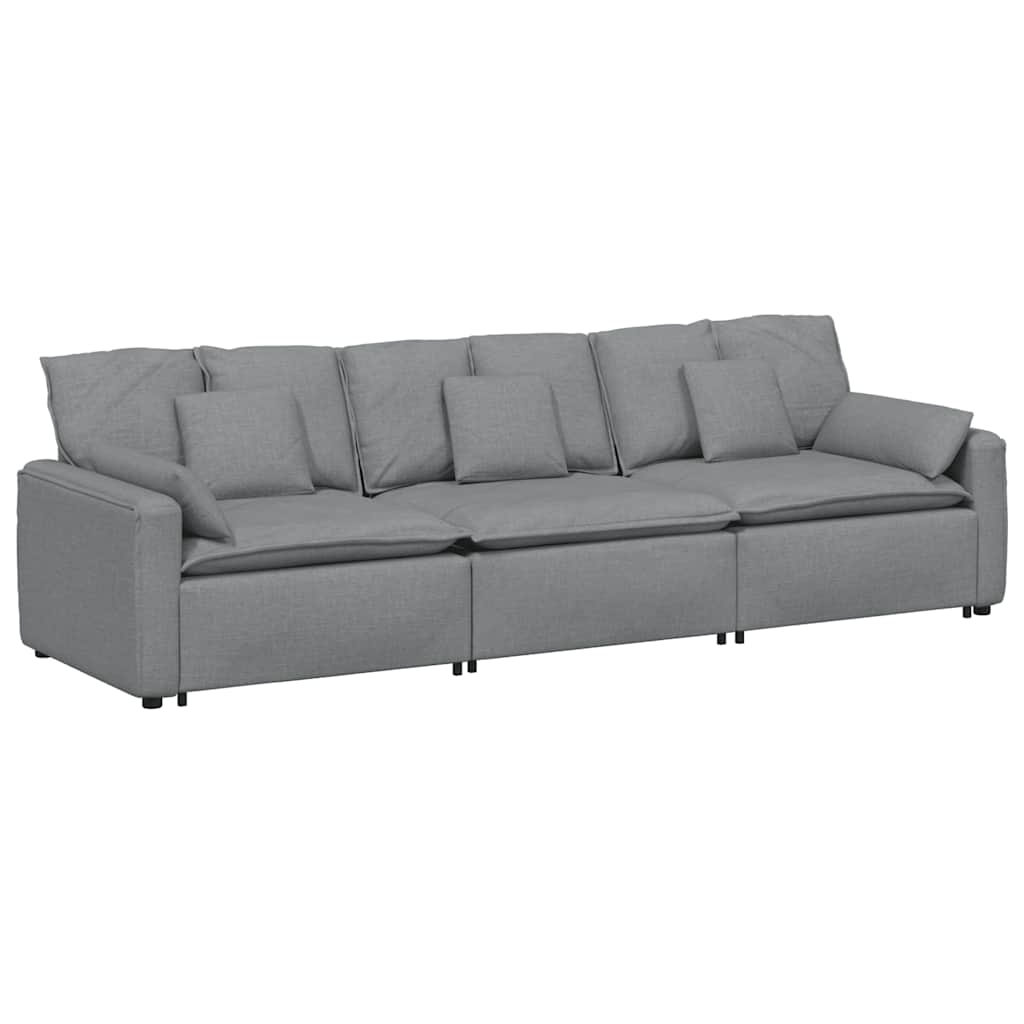 vidaXL Modulares Sofa mit Kissen Hellgrau Image