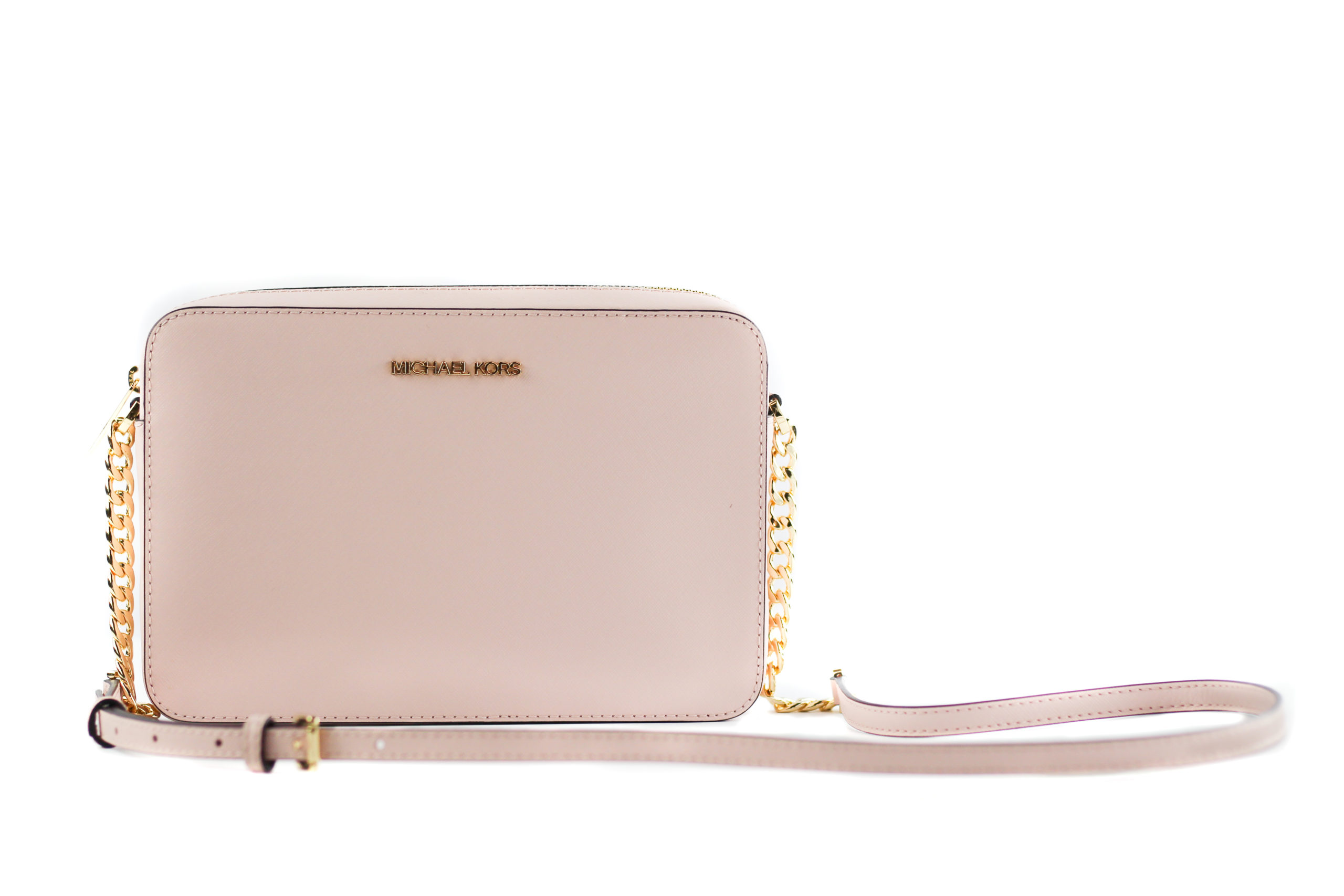 Michael Kors Jet Set Große East West Saffiano Leder Umhängetasche Handtasche (Powder Blush)