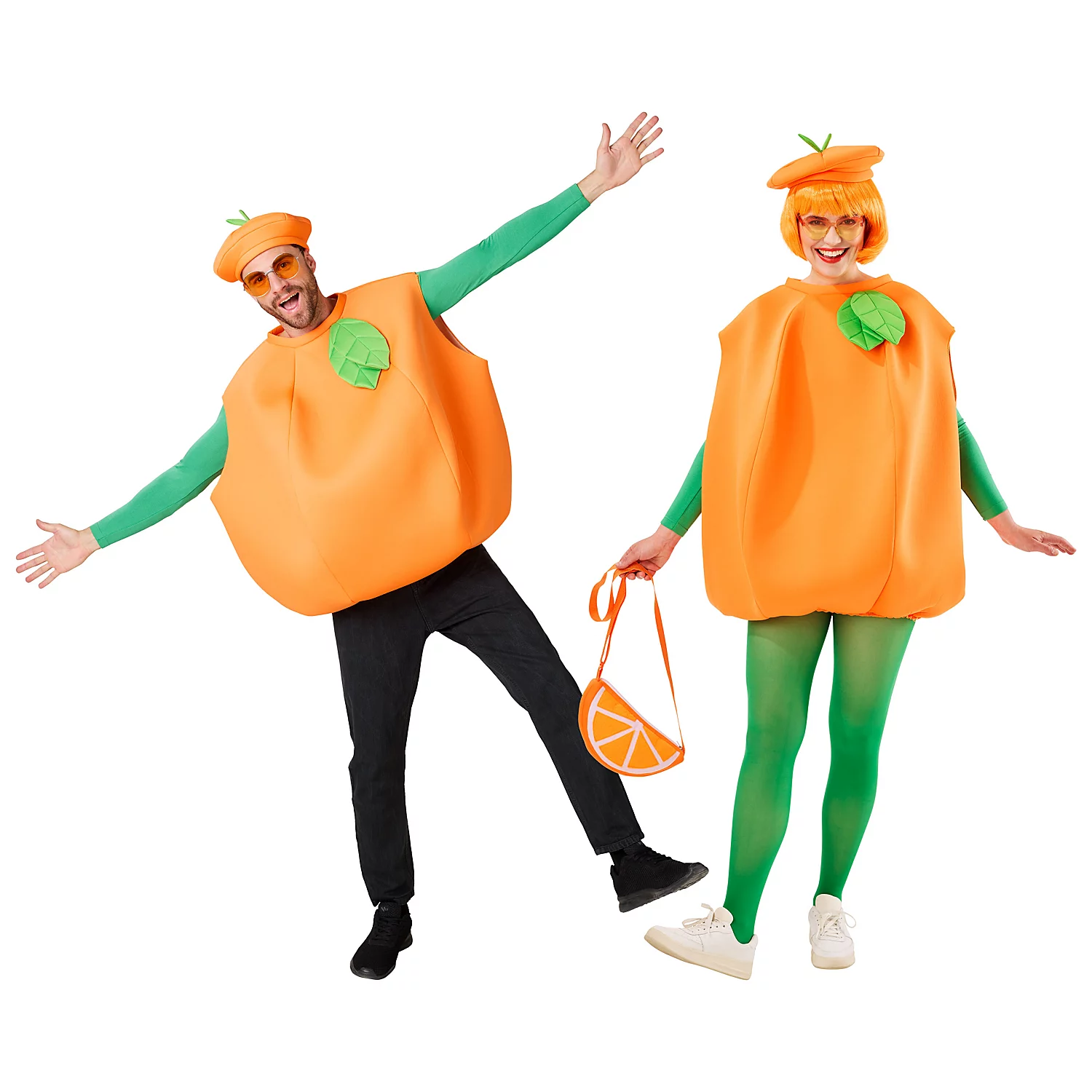 buttinette Kostüm Orange unisex, orange/grün