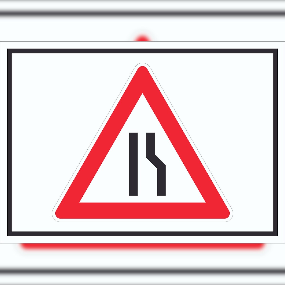 HB-Druck Schild Achtung Verengte Fahrbahn rechts Symbol A5 Rückseite selbstklebend Image