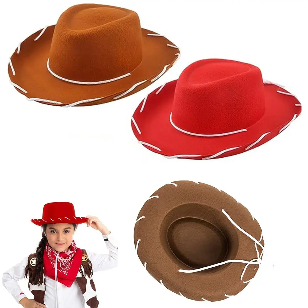 Cowboy-Zubehör, Cowboy-Hut, Cosplay-Kostüm, Performance-Filz, Prinzessinnenhut, verstellbare Requisite, Anzieh-Hut für Junggesellenabschiede Image