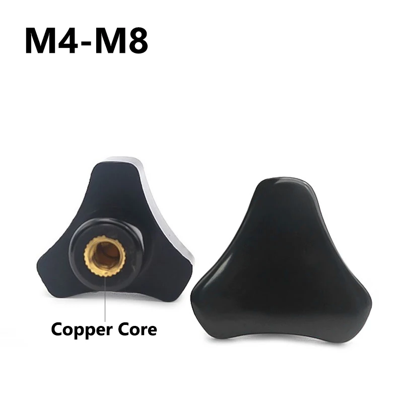 1/2 Stück Dreieckskopf Bakelit Handfest Daumenmuttern M4 M5 M6 M8 Handknopfmuttern Kupferkern Kunststoffkopfmutter Image
