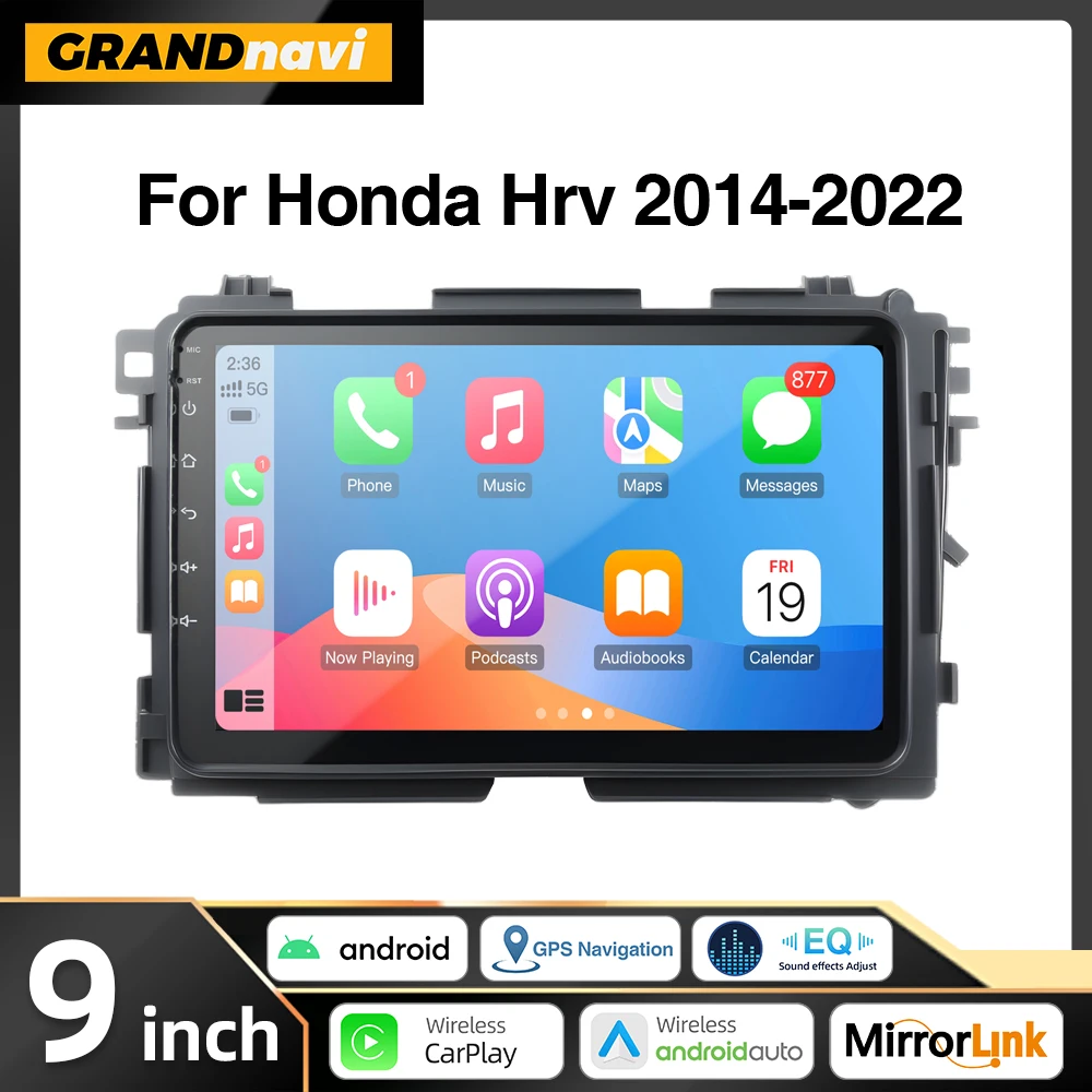 Android 13 Wireless Carplay & Auto Für Honda Vezel HR - V HRV HR V XRV 2014-2022 Auto Radio multimedia Video Player Navigation GPS Image