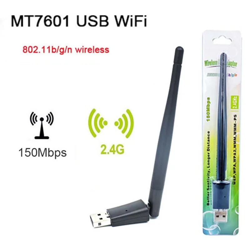 Adattatore WiFi Mini USB 150Mbps MT7601 Scheda di rete wireless Ricevitore wifi Dongle 802.11 b/g/n per PC portatile Windows 2.4G