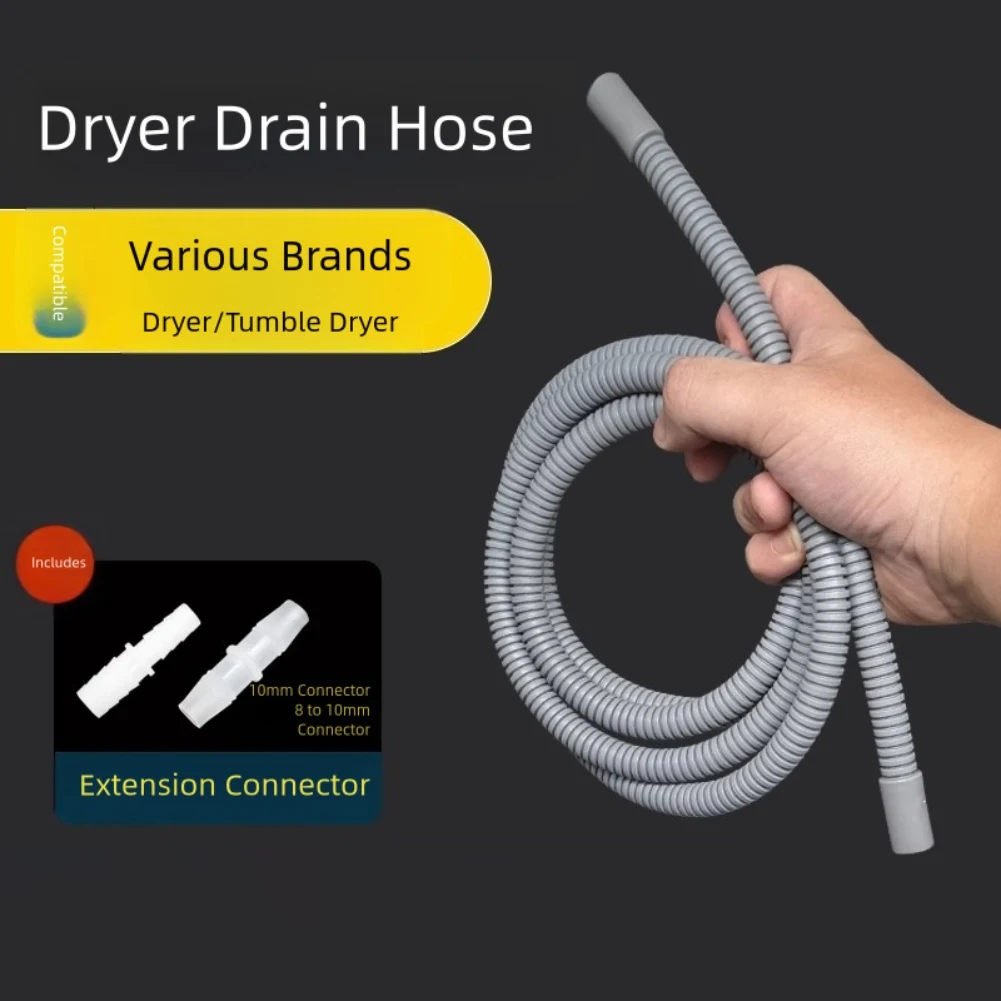 8/10mm Drainage Pipe For Midea, For Haier & For Siemens Dryers With Adapter Washer Dryer Dryer Drain Hose Extension Hose