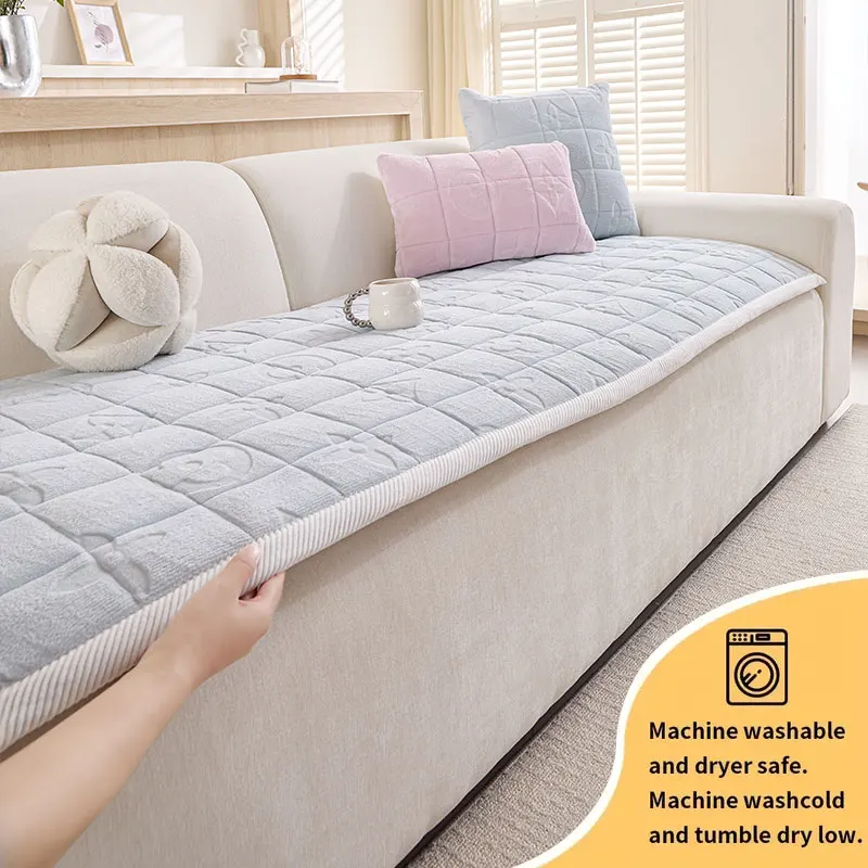 1PC-Minimalistischen Vier Blatt Blume Sofa Kissen Milch Samt Feste Anti Slip Gerade Linie Sofa Kissen Vier Jahreszeiten universal Image