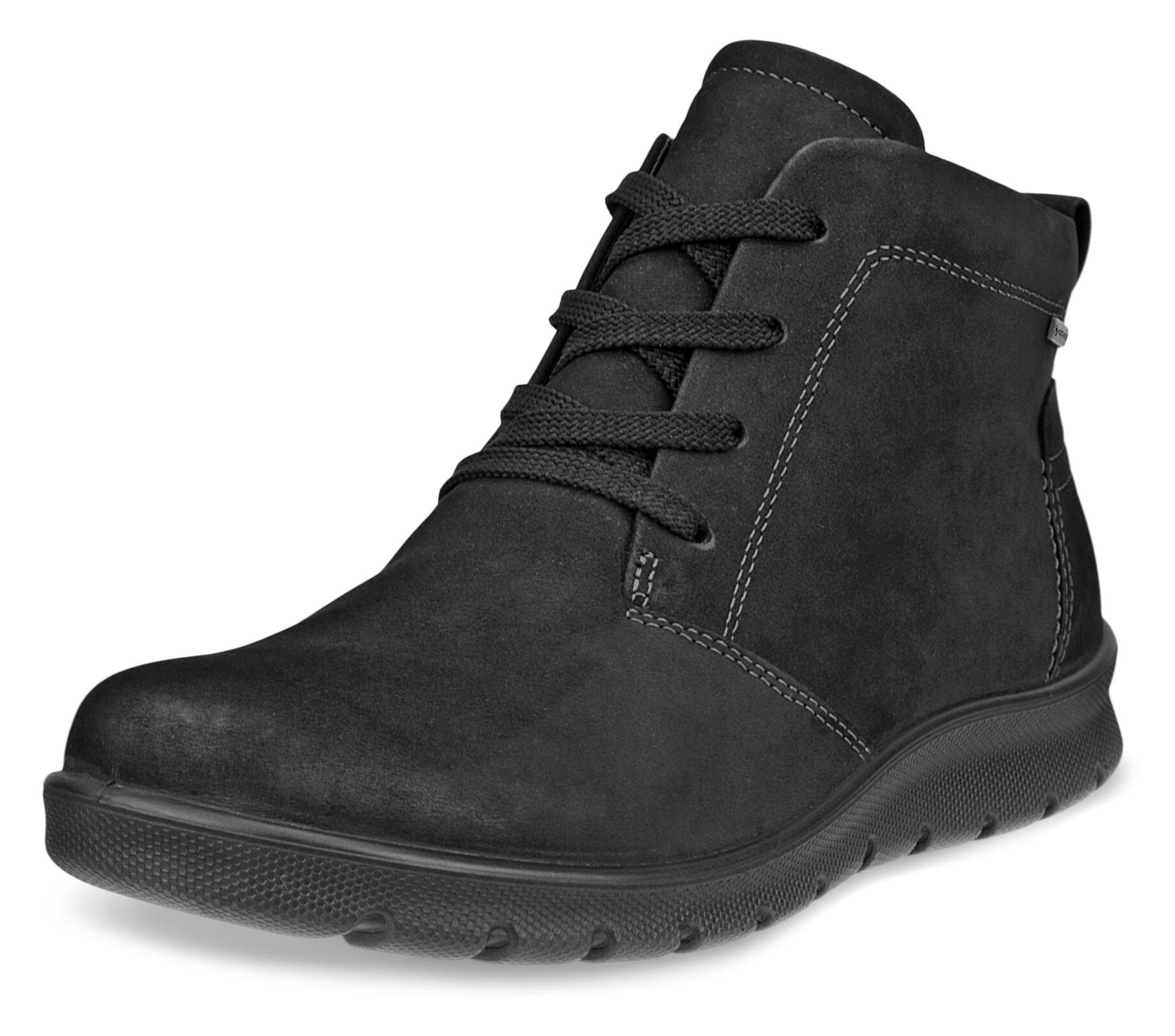 Winterboots ECCO "BABETT BOOT", Damen, Gr. 42, schwarz, Nubukleder, unifarben, Basic, Schuhe Winterboots, Schnürboots, Stiefelette mit herausnehmbarer Einlage, GORE-TEX