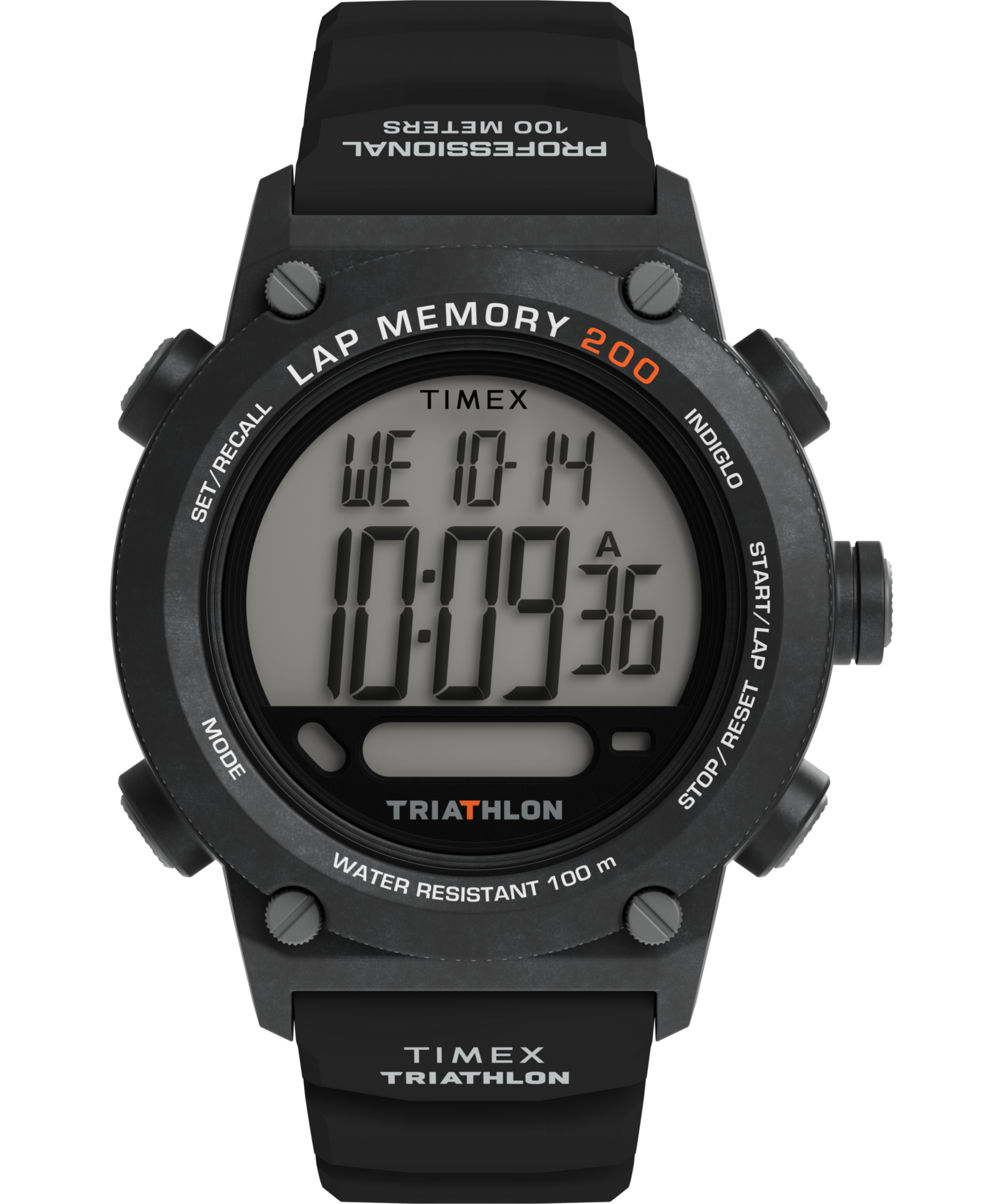 Chronograph TIMEX "ADRENALINE", schwarz, Armbanduhren, Herren, Quarzuhr, Armbanduhr, Herrenuhr, Silikonarmband, Stoppfunktion, Timer Image