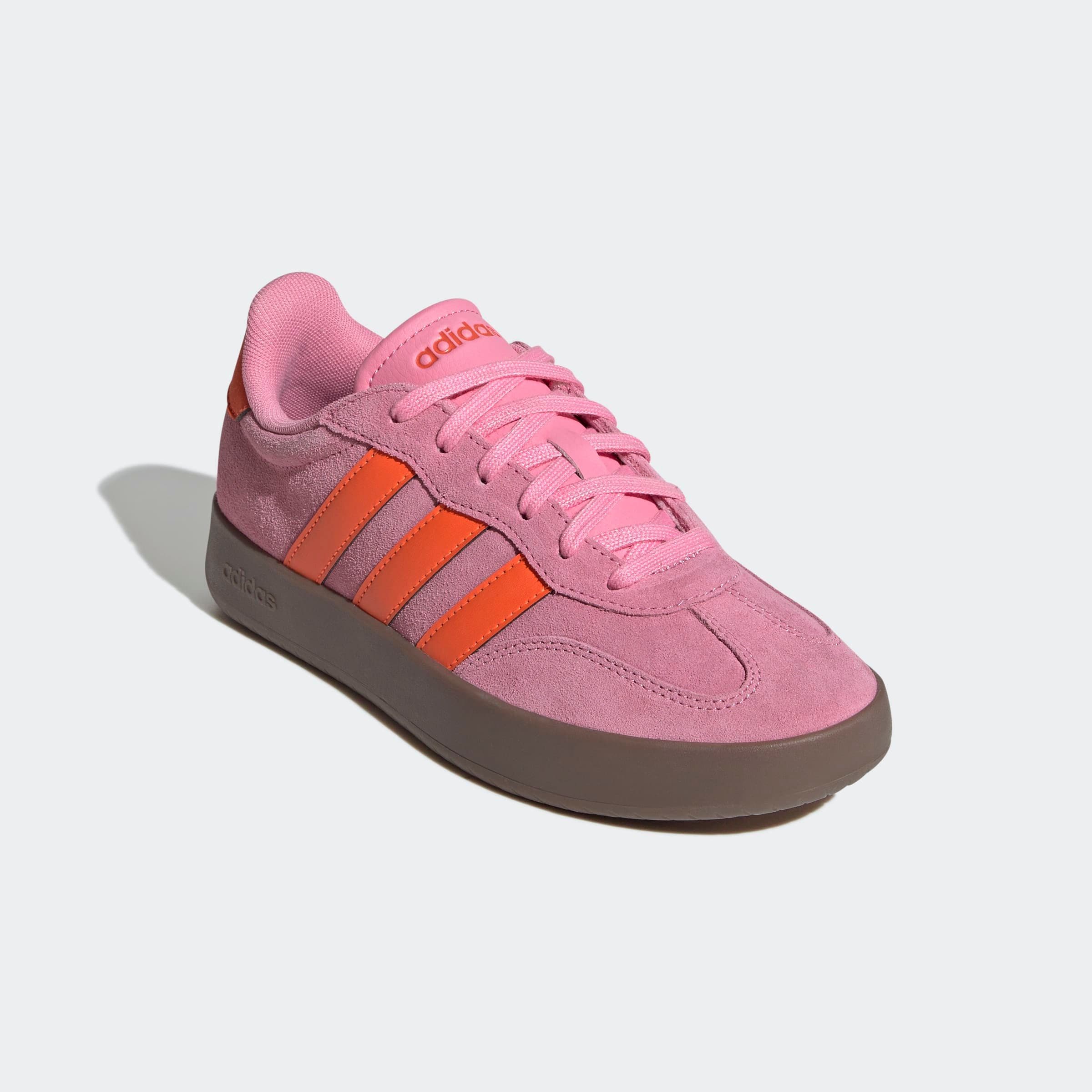 Sneaker ADIDAS SPORTSWEAR "BARREDA", Damen, Gr. 36, orange (bliss pink, impact orange, gum5), Leder, Synthetik, Schuhe Sneaker, Design auf den Spuren des adidas Handball Spezial