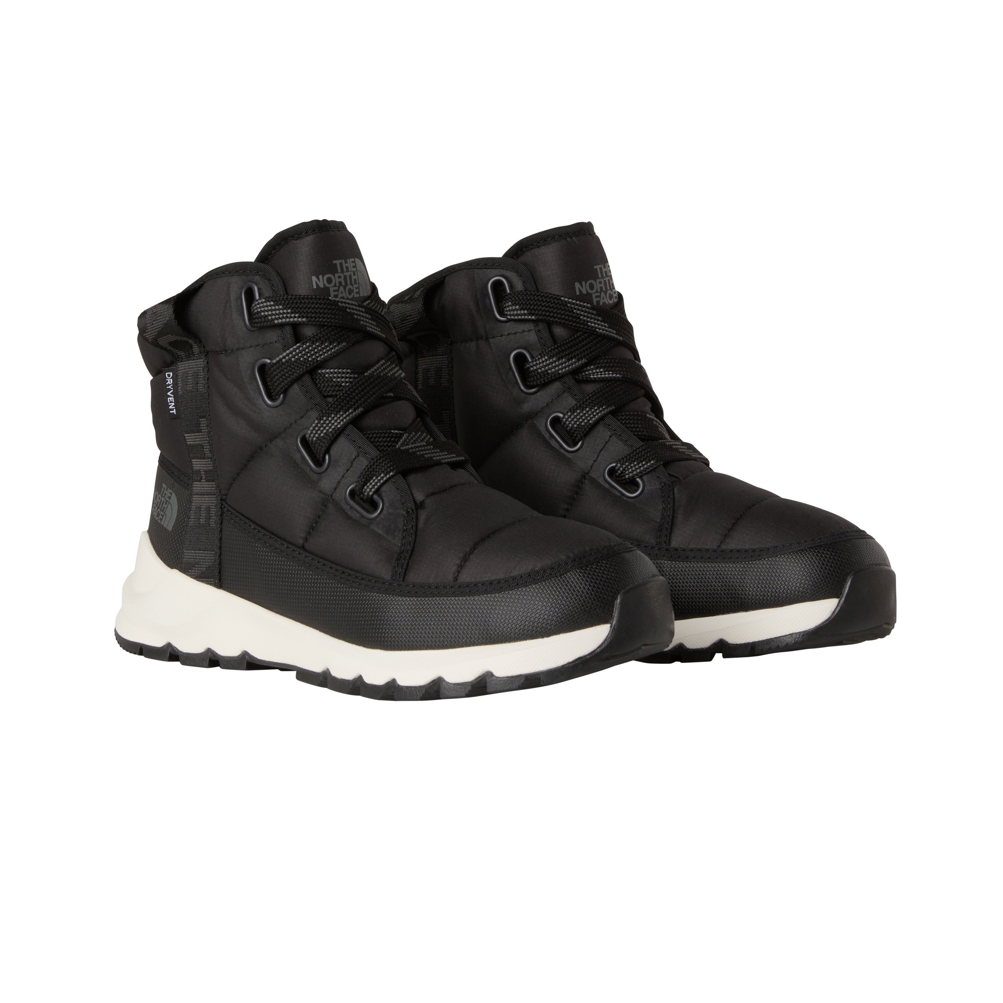 Winterstiefel THE NORTH FACE "W THERMOBALL LACE UP LUXE WP", Damen, Gr. 39, tnf schwarz, asphalt grau, Textil, Schuhe Winterstiefel, Winterschuhe, Winterboots, Snowboots, wasserdicht