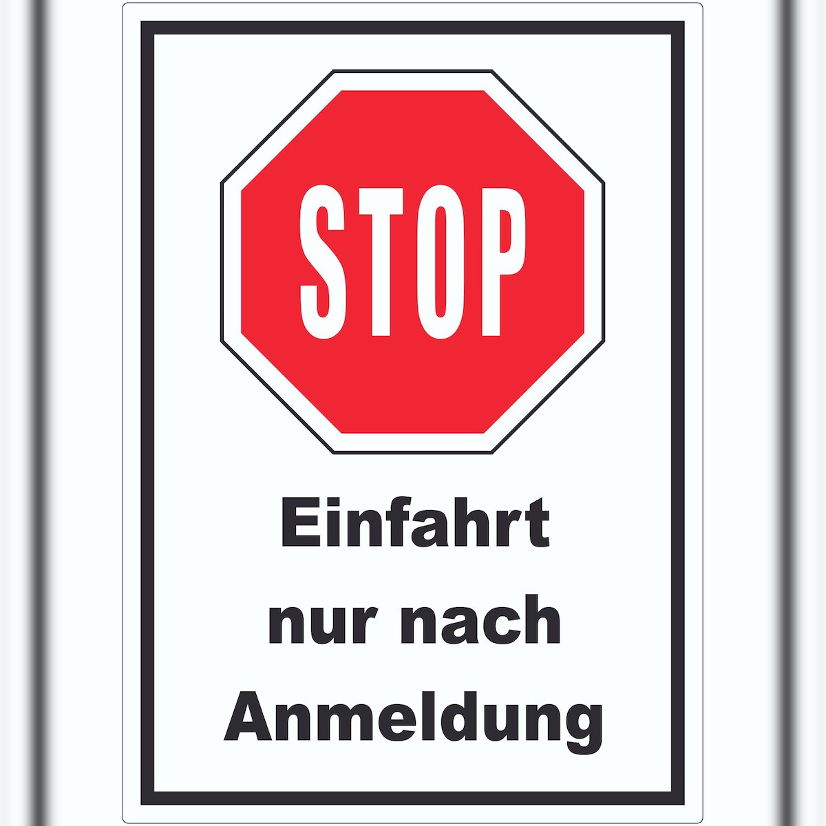 HB-Druck Stopp Einfahrt nur nach Anmeldung Aufkleber A8 (52x74mm) Image