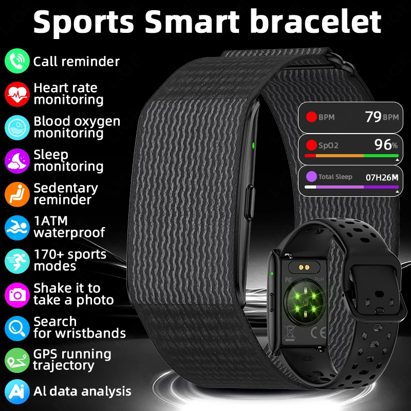 Neue GPS-Track AI Gesundheit Armband Herzfrequenz Blutdruck HRV Monitor Anruf Erinnerung Smart Watch Sport Band Fitness Tracker