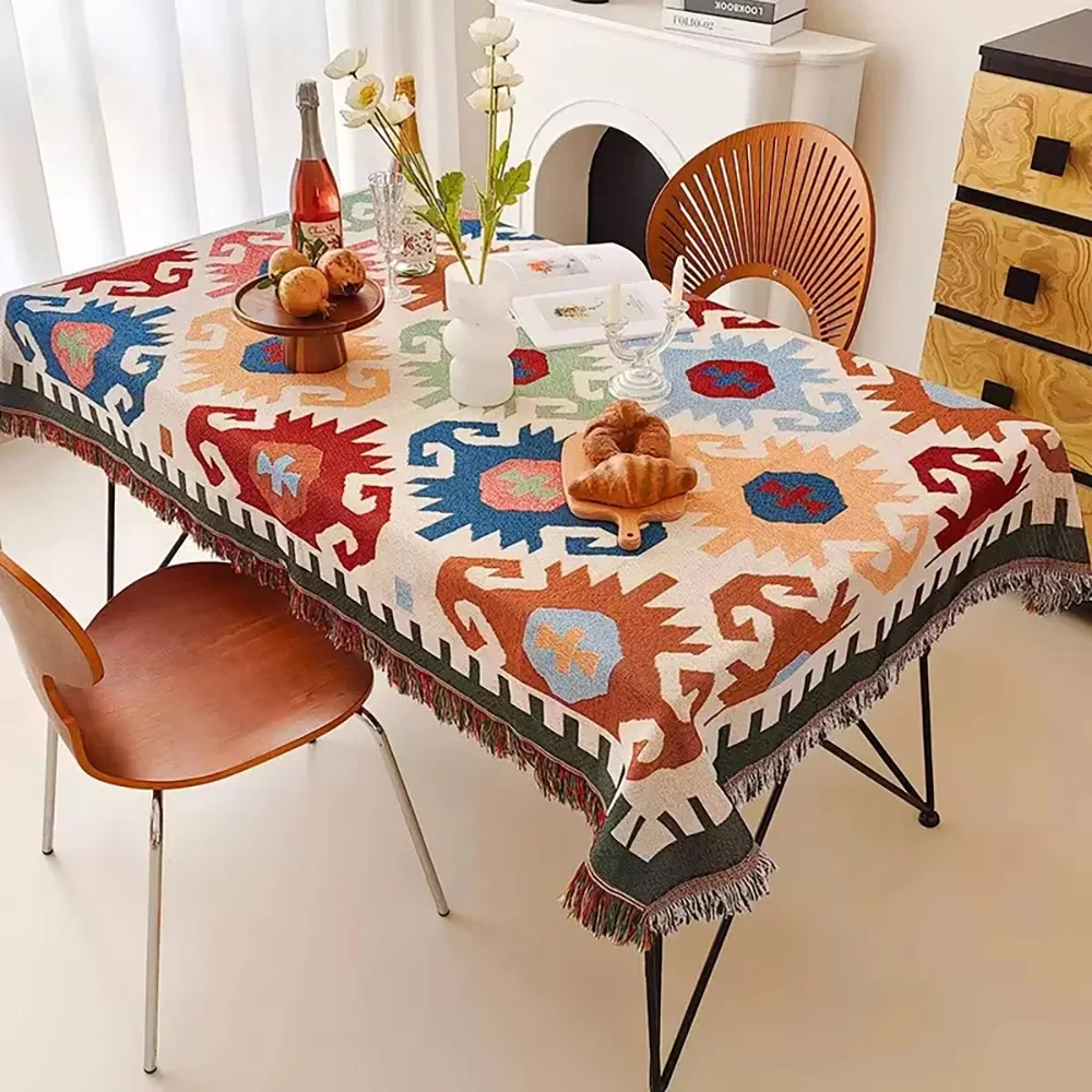 Multifunktionale geometrische Picknickmatte im böhmischen Stil, Outdoor-Matte, Camping-Picknick-Tuch, Reise, Strand, Party, Tischdecke, Zubehör Image