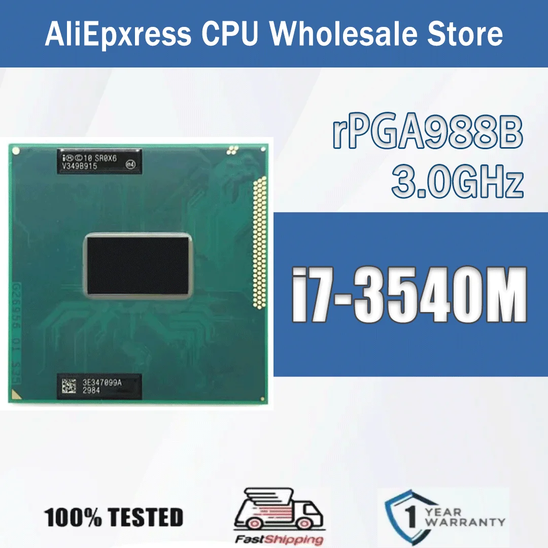 Intel Core I7-3540M 3,0 GHz 2 Kerne 4 Threads 4M 35W I7 3540M Computer CPU Prozessor Server Sockel G2 / RPGA988B SR0X6 Image
