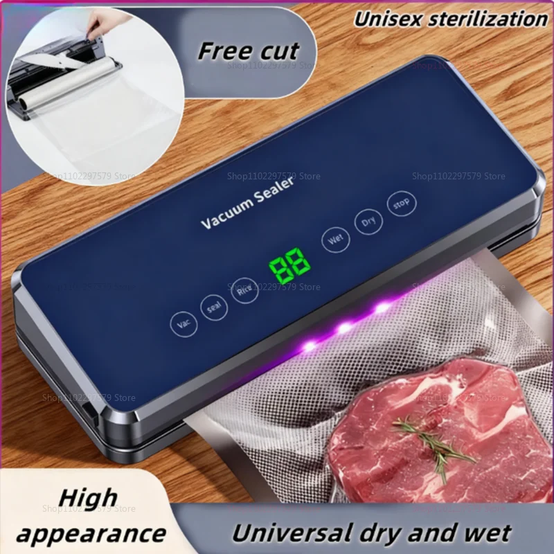 Machine à sceller sous vide automatique pour aliments, scelleuses humides et sèches, compacte, conservation des aliments domestiques, outil de scellage en plastique de cuisine