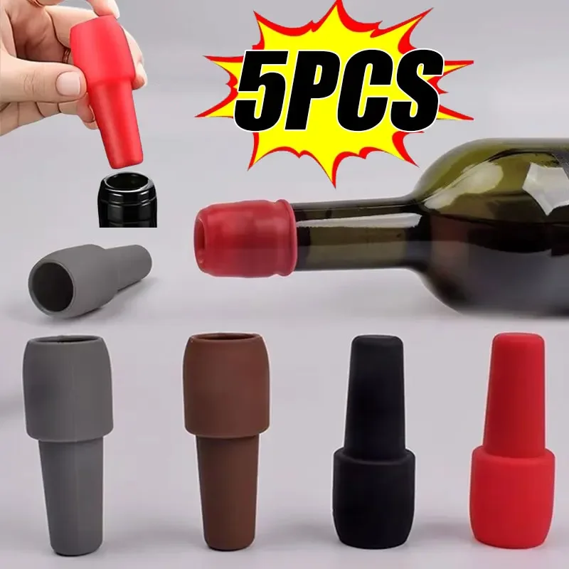 Bouchons de vin en Silicone, scelleuse de bouteilles de boissons, bouchon de bouteille de vin mousseux réutilisable, gardant le vin, le Champagne, outils de cuisine frais