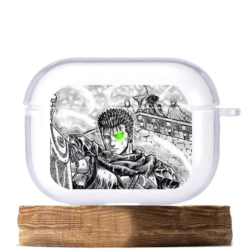 Japanische Anime Berserk Guts Zodd Kopfhörerhülle für AirPods 4 1 2 3 Pro Weiche kabellose Bluetooth-Kopfhörerhülle aus Silikon Image