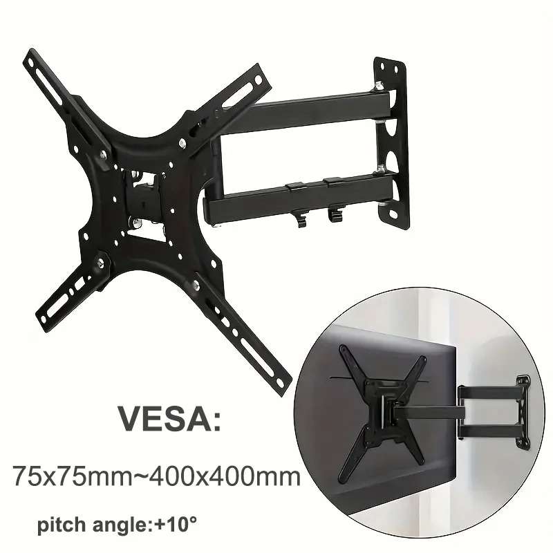 TV-Wandhalterung, 32–55 Zoll LCD-LED-Monitor, verstellbare TV-Wandhalterung, ausziehbare TV-Wandhalterung mit langem Arm, max. VESA 400 x 400 mm