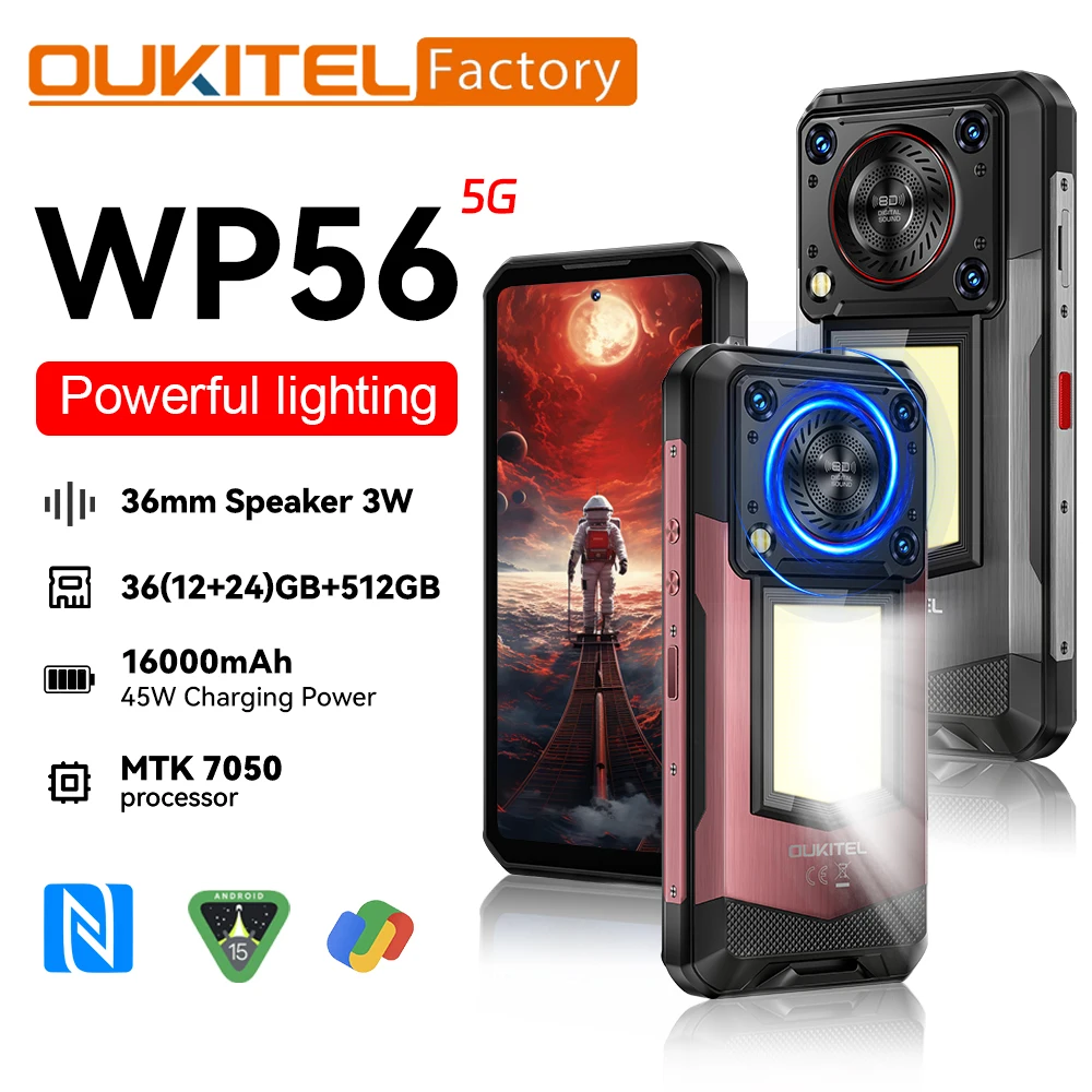 2025 Oukitel WP56 Rugged Smartphone 5G 6.78