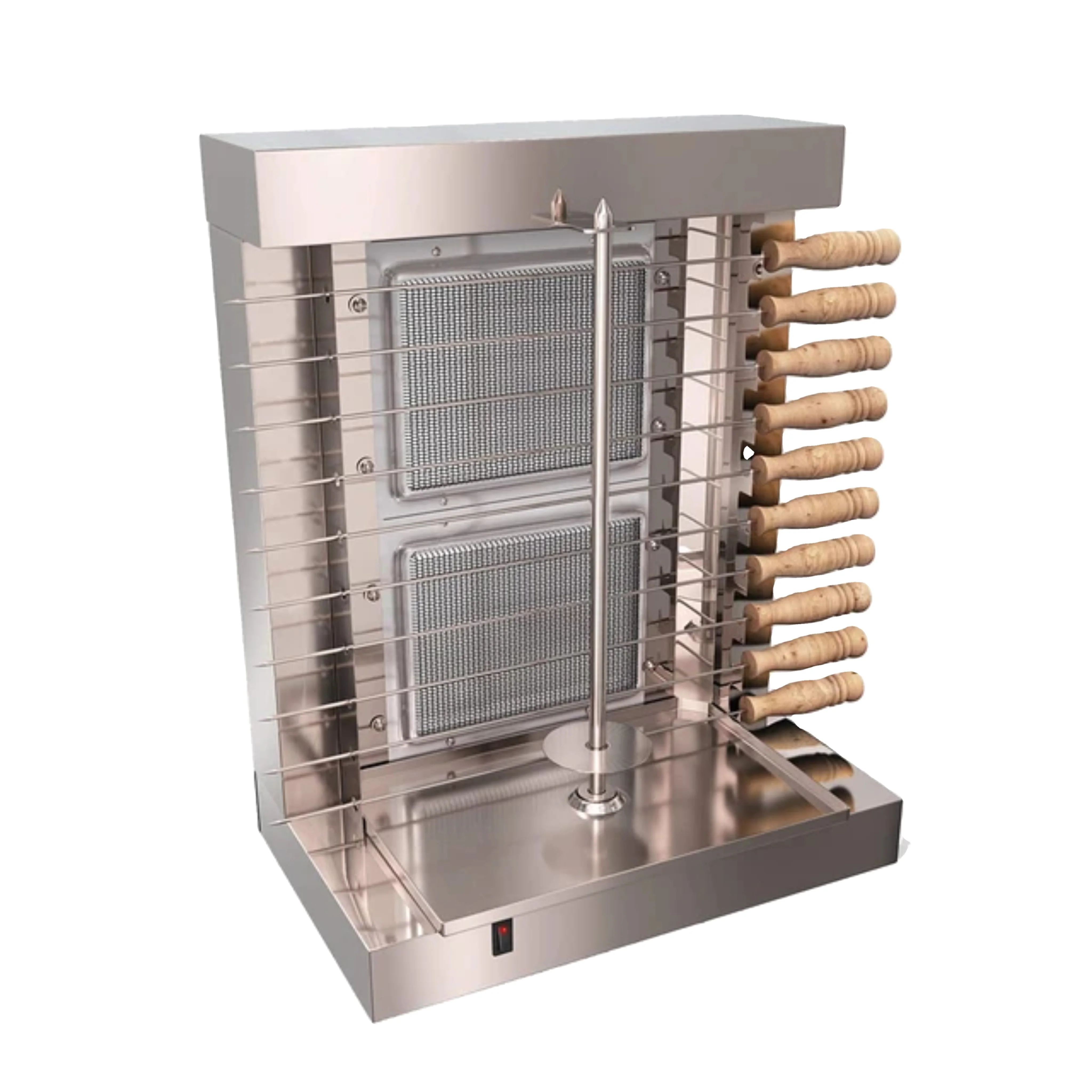 Gas-Shawarma-Maschine, 2-Brenner, Huhn, Döner, Kebab, BBQ, Grill, Spieße, Hersteller für gewerbliche Zwecke Image